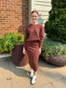 Waffle Sweater & Skirt Set - Puce