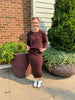 Waffle Sweater & Skirt Set - Cacao