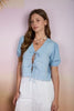 Embroidered Denim Tie Up Shirt