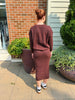 Waffle Sweater & Skirt Set - Cacao