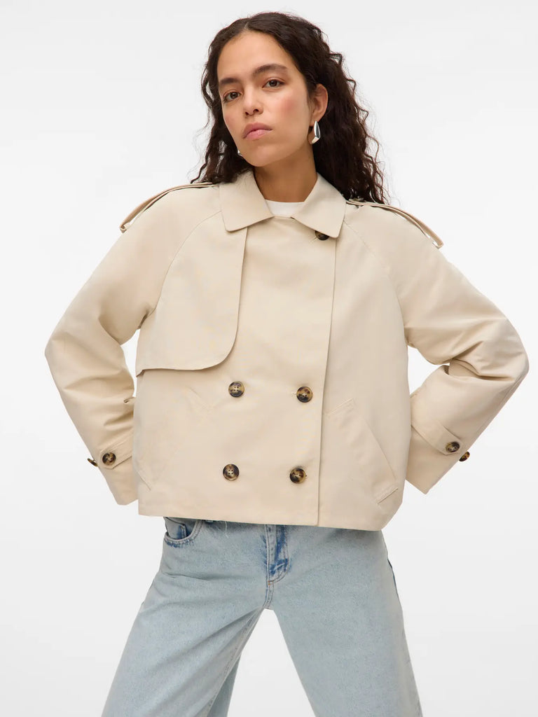 Short Trench Coat - Oatmeal
