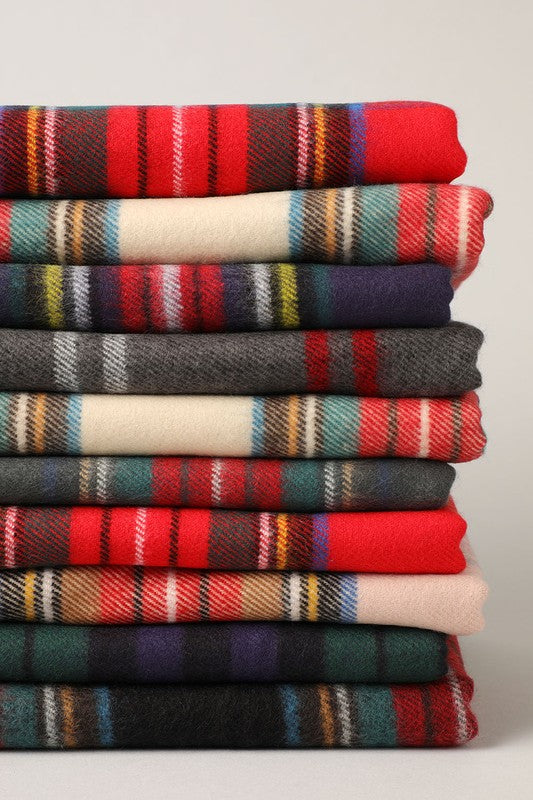 Plaid Scarf - Dark Grey