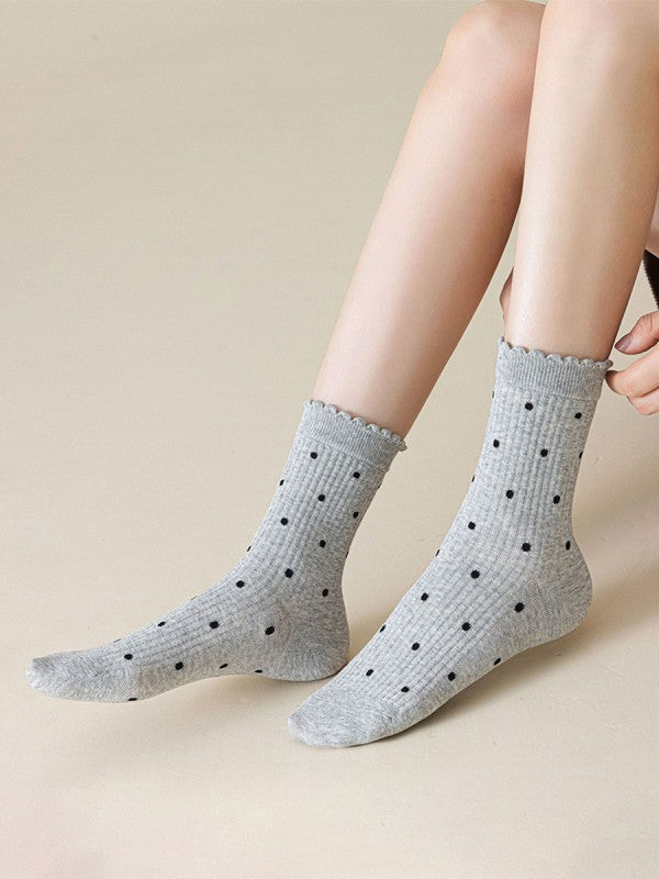 Polka Dot Sock - Grey