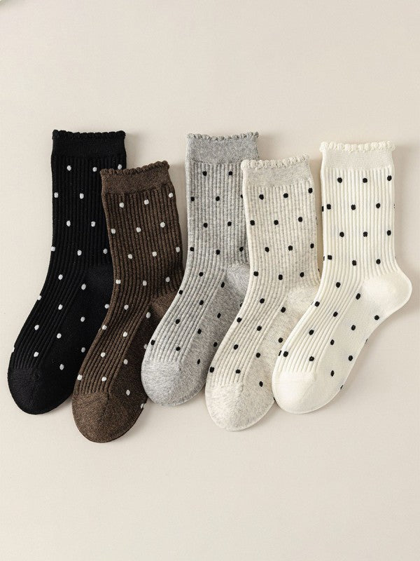 Polka Dot Sock - Off White