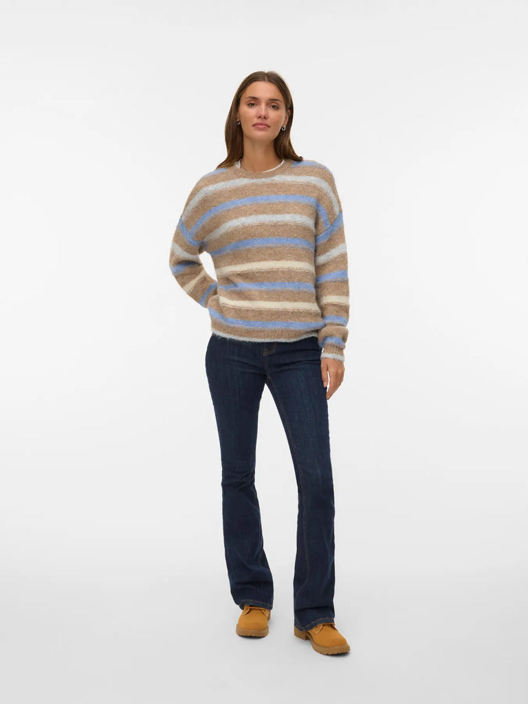 Striped Pullover Sweater - Blue/Birch