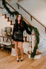 Faux Leather Skirt With Feather Trim - B