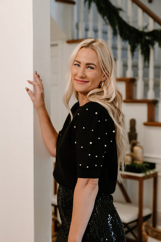Gunmetal Sequin Dress with Velvet Belt