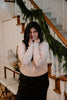 Ribbed Mock Neck Sweater - Pink