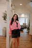 Faux Leather Skirt With Slit - Black