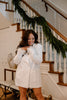 Blazer Jacket Dress with Feather Trim -