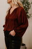 Solid Satin Blouse - Vino