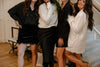 Velvet Skirt With Feather Trim - Black
