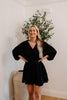 Flounce Shirt Dress - Black