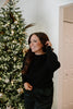 Thin Knit Wide Neck Sweater - Black