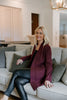 Open Knit Cardigan - Wine