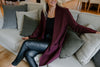 Open Knit Cardigan - Wine