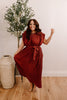 Pleated Midi Dress With Waist Tie - Berr