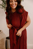 Pleated Midi Dress With Waist Tie - Berr