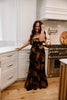 Floral Print Jumpsuit - Bronze
