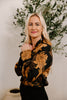 Button Up Floral Blouse - Bronze