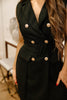 Double Breasted Textured Dress - Black