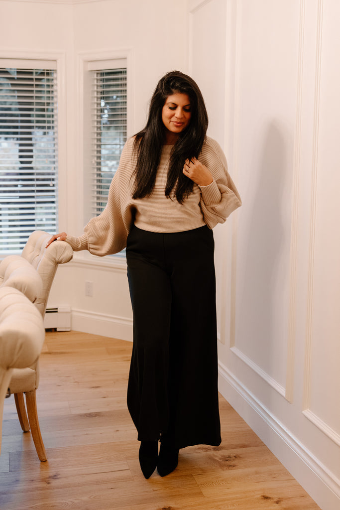 Wide Leg Dress Pant - Black