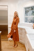 Long Sleeve Midi Belted Dress - Bronze