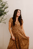 Ruffle Sleeve Printed Dress - Sepia