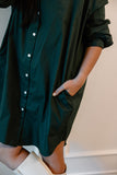 Oversized Shirt Dress - Green