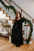 Smocked Maxi Dress With Sleeve - Black