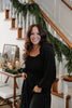 Smocked Maxi Dress With Sleeve - Black