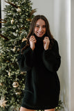 Turtleneck Sweater Dress - Black