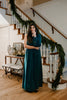 One Shoulder Maxi with Slit - Green