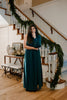 One Shoulder Maxi with Slit - Green