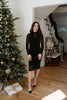 Metallic Midi Dress - Black