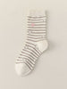 Stripe Heart Sock - Beige