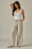 Striped Relaxed Linen Pant - Olive