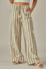 Striped Relaxed Linen Pant - Olive