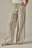 Striped Relaxed Linen Pant - Olive