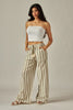 Striped Relaxed Linen Pant - Olive