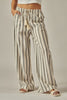 Striped Relaxed Linen Pant - Olive