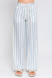 Striped Linen Pant - Blue