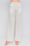 Striped Linen Pant - Beige