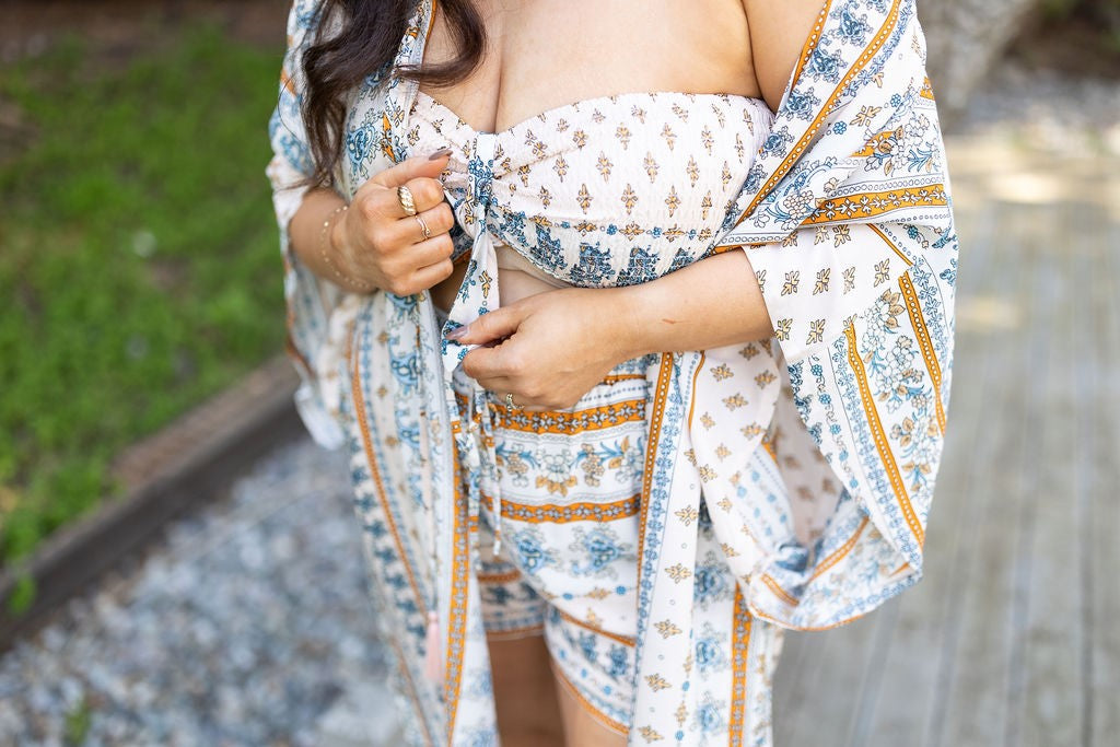 3 Piece Print Vacation Set - Blush
