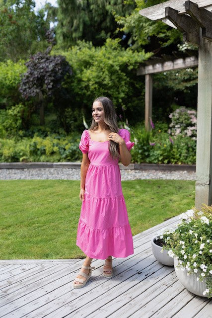 Midi Backless Dress - Pink