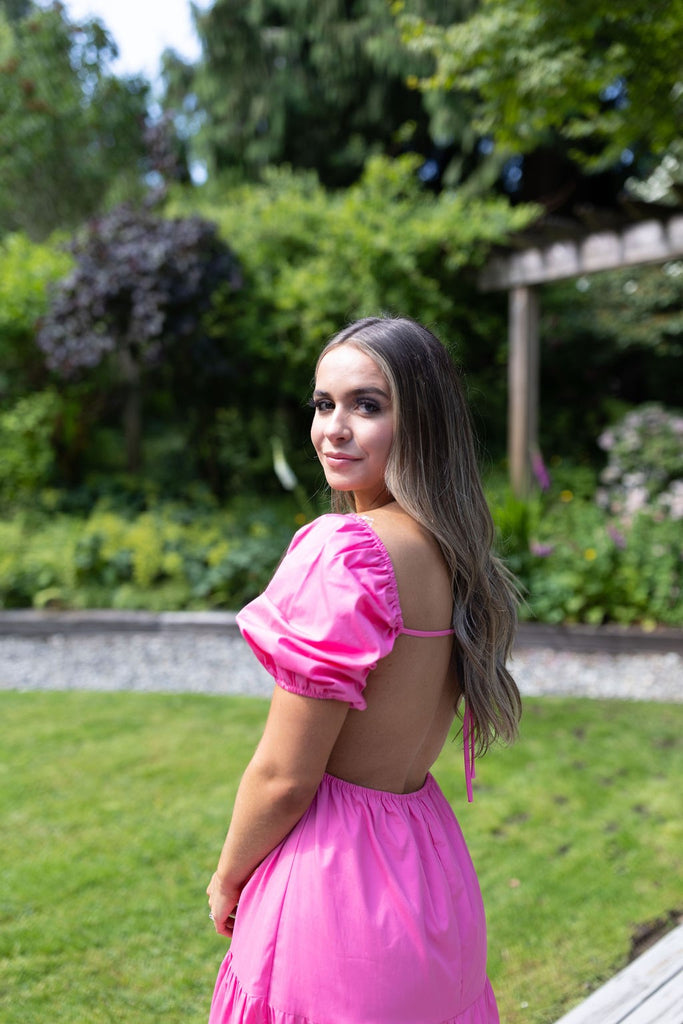 Midi Backless Dress - Pink