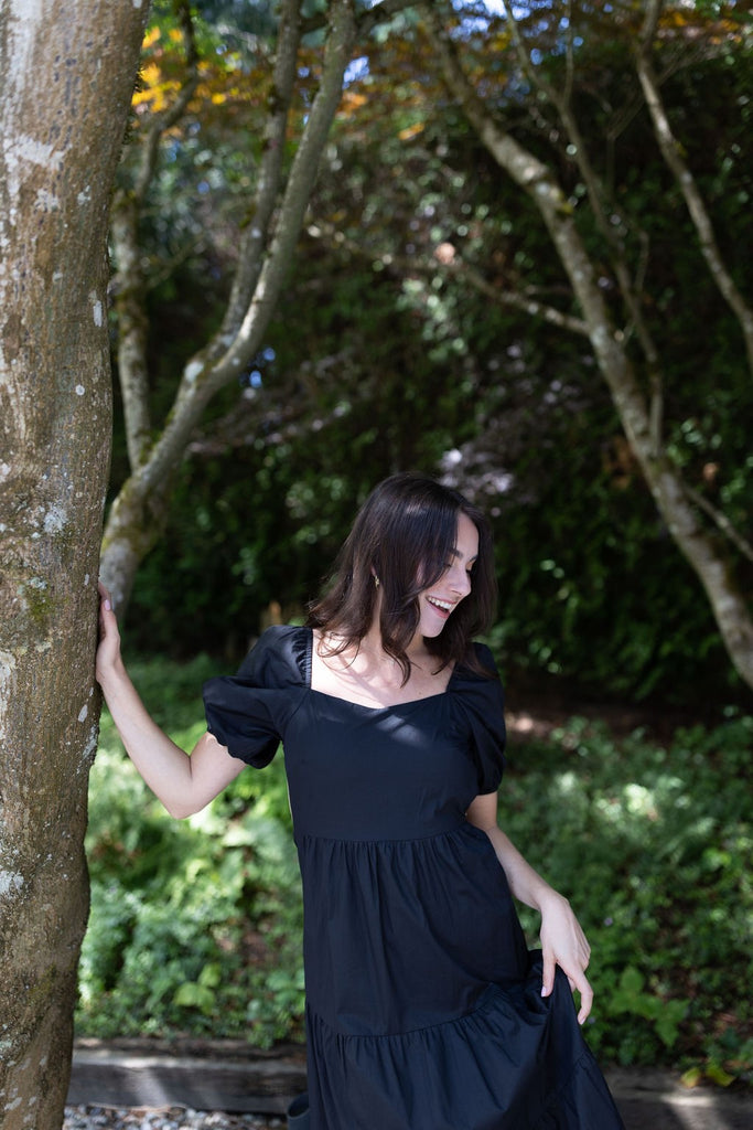 Midi Backless Dress - Black