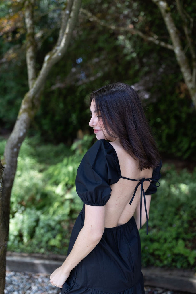 Midi Backless Dress - Black