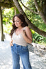 Classic Ribbed Vneck Tank - Oatmeal