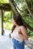 Classic Ribbed Vneck Tank - Oatmeal